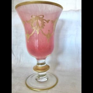 ARTE ITALICA MEDICI WINE WATER GOBLET PINK GOLD